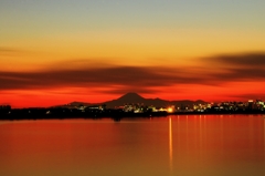 葛西臨海公園で見た富士山夕景 ＃９