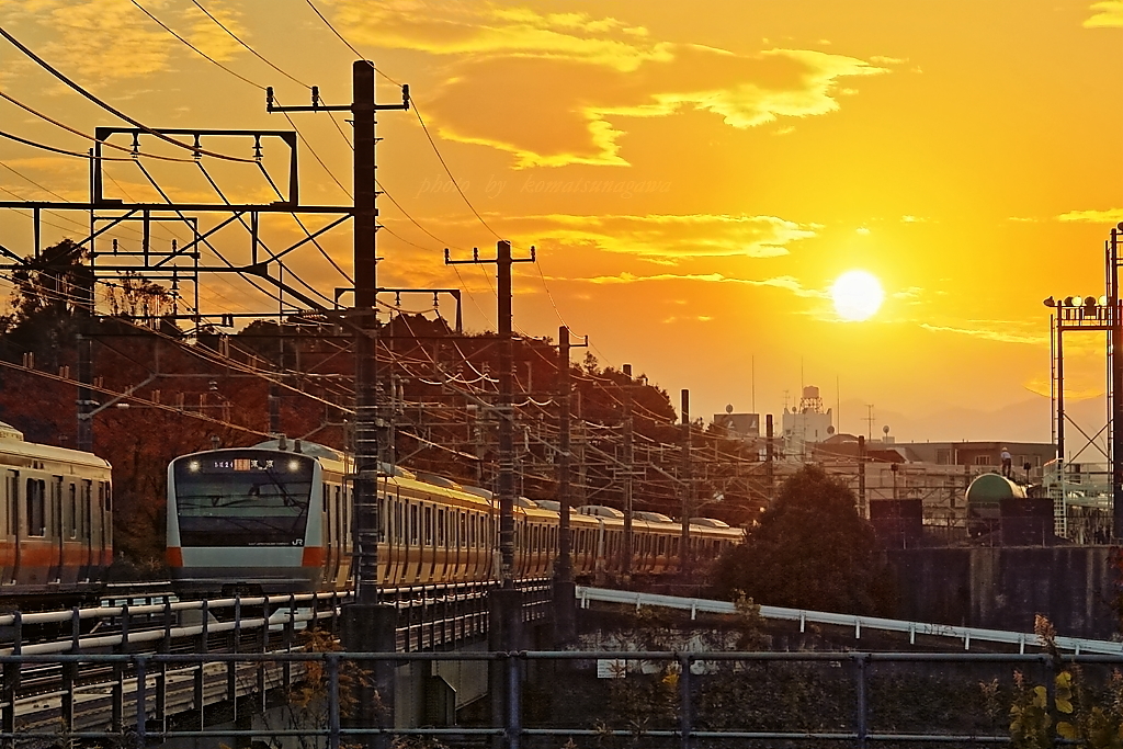 夕景 西平山#2 太陽到着雲出現・・・