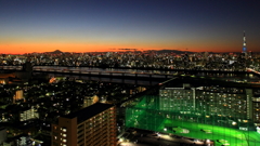 東京山脈と富士山　高さ１１５Mからの夕景＃１０