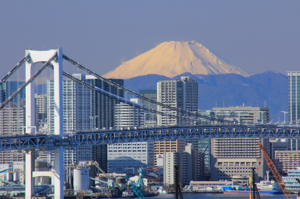 富士山とレインボーブリッジ