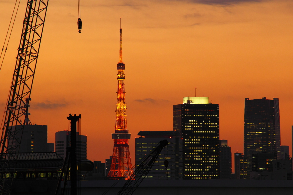 昨日の夕景・・・木遣橋より