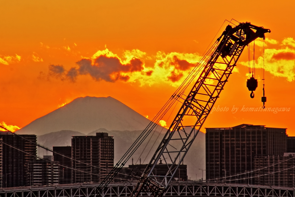夕景　レインボーブリッジと五輪準備 ＃３
