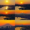 旧江戸川で見た富士山夕景
