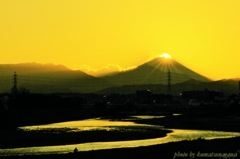 高幡橋上流で見た富士山夕景＃４