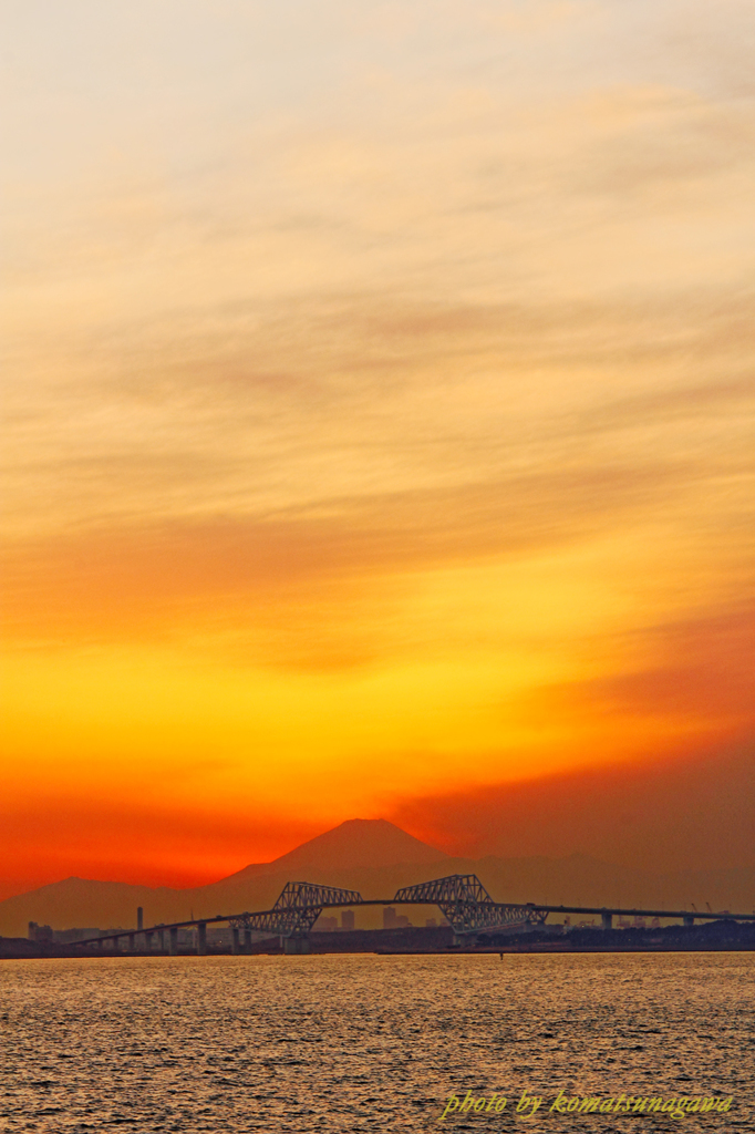 夕景 過去った跡