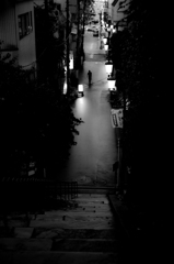 夕暮れの階段