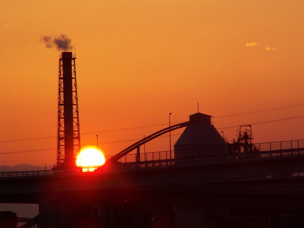 夕陽が沈む