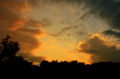 雨上がりの夕空