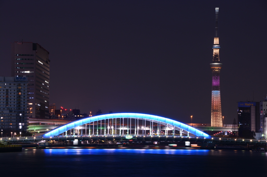 スカイツリー×永代橋