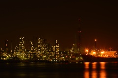 京浜工業地帯の夜景