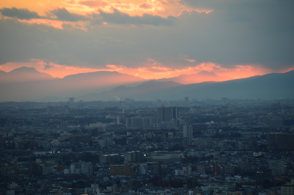 恵比寿より夕景を望む