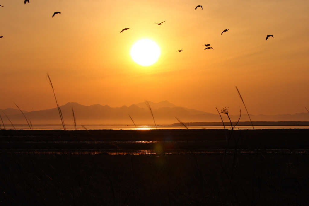 野付半島の夕日