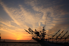 釧路西港の夕日