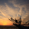 釧路西港の夕日