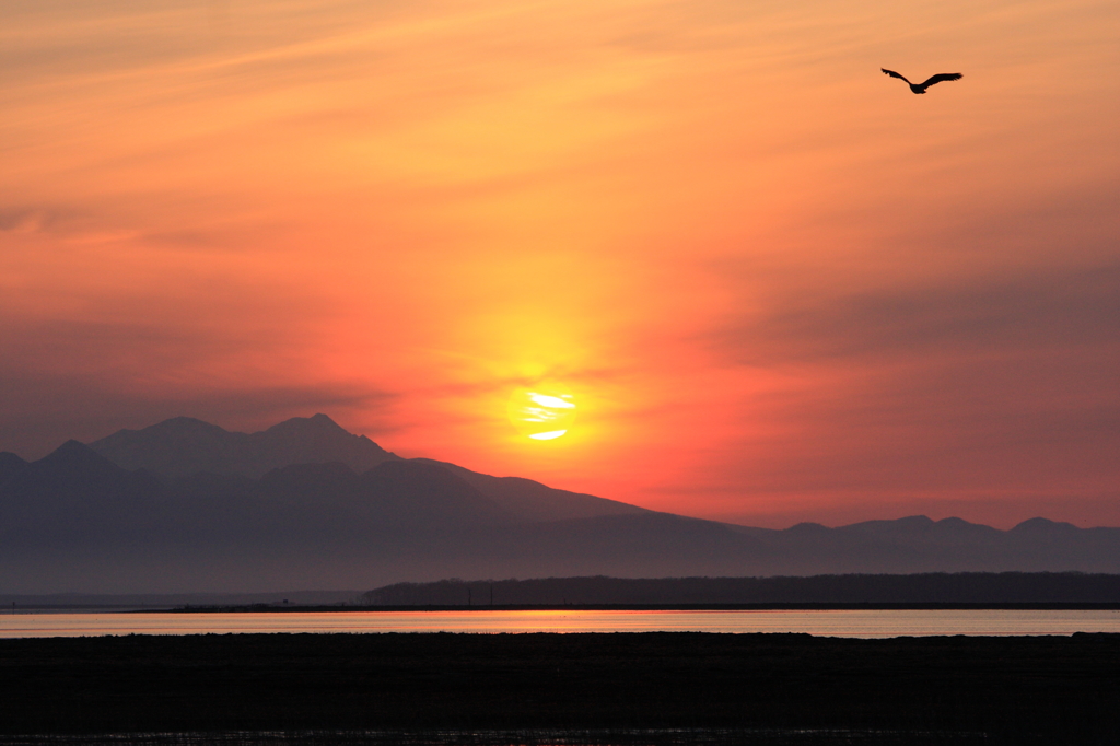 野付半島の夕日