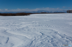 田園・冬景-雪の風紋2-