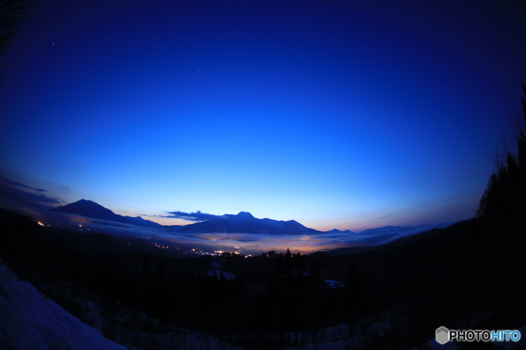 夕映の妙高山