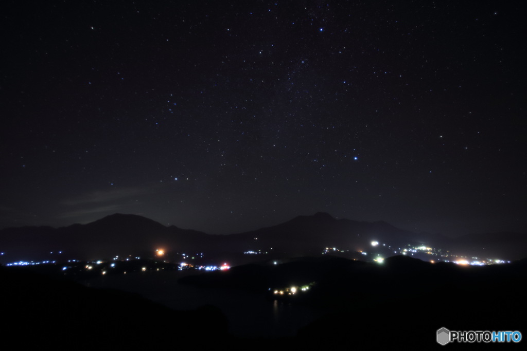 信濃富士＆越後富士の夜空