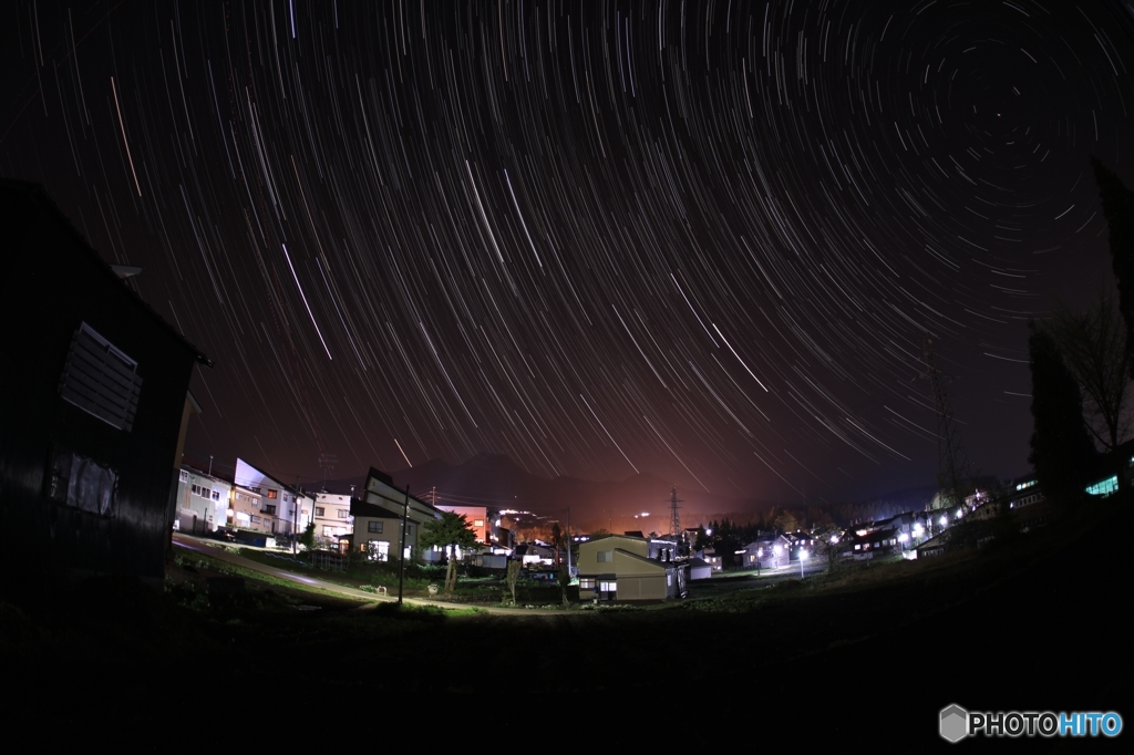 街明かり＆星空