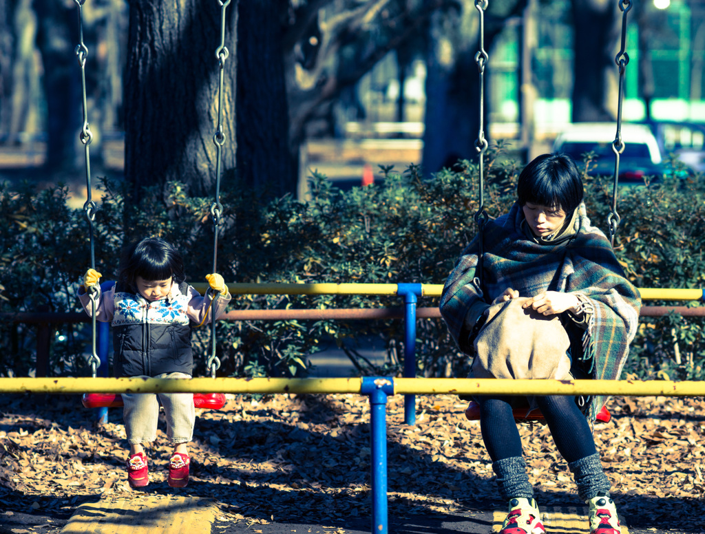 親子の揃って。