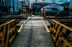 上がらない踏切