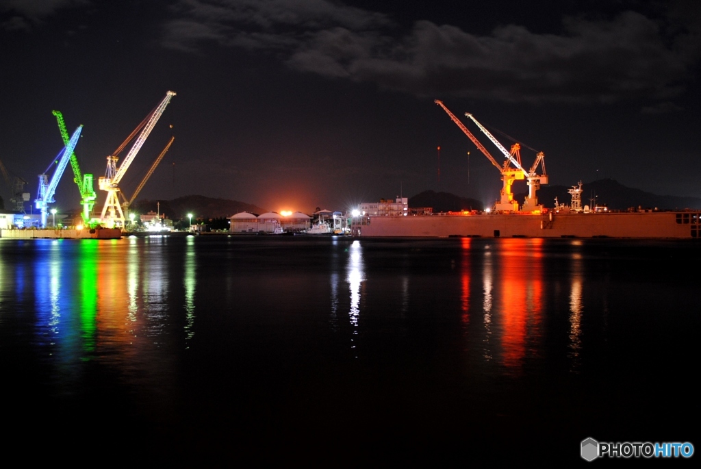 尾道港のライトアップ