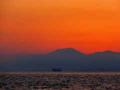 広島観音沖夕景　