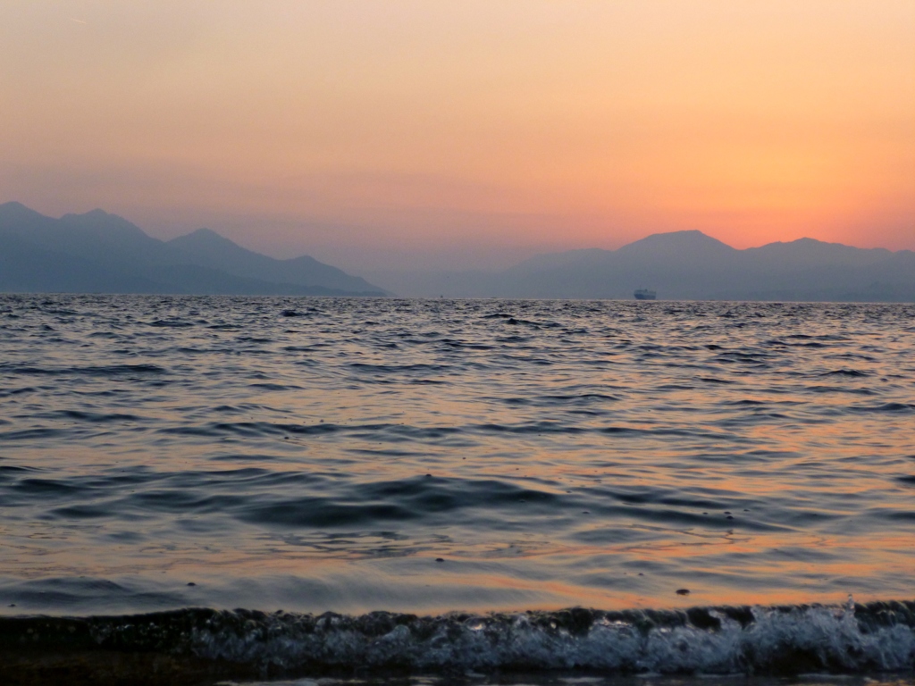 広島観音沖夕景　２