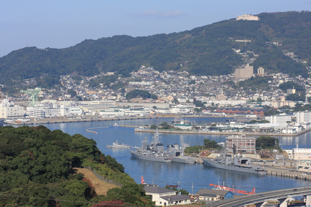 天神山から見る佐世保港