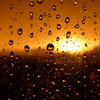 今日の夕日と雨 