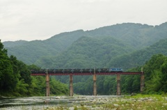 荒川橋梁と貨物列車