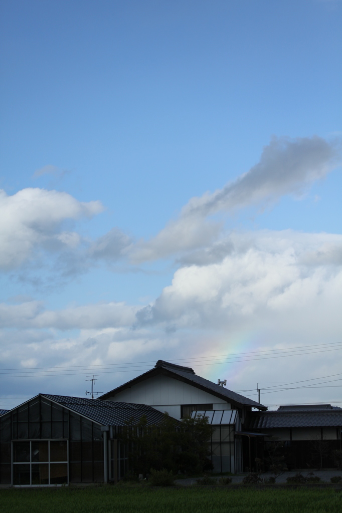 虹、消えないうちに撮影