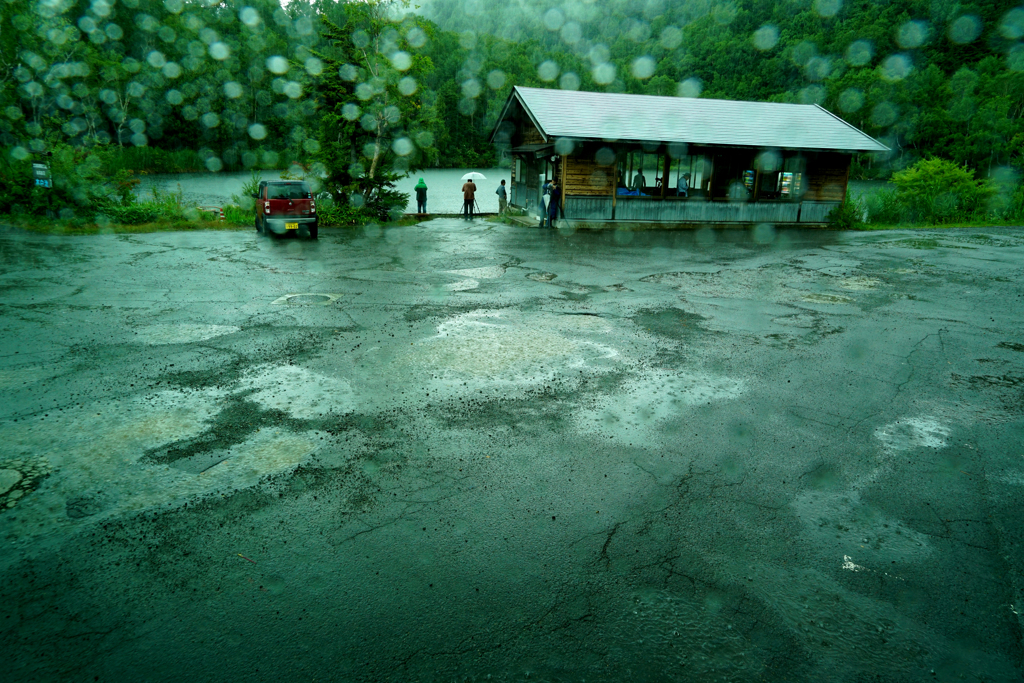 雨の中でも