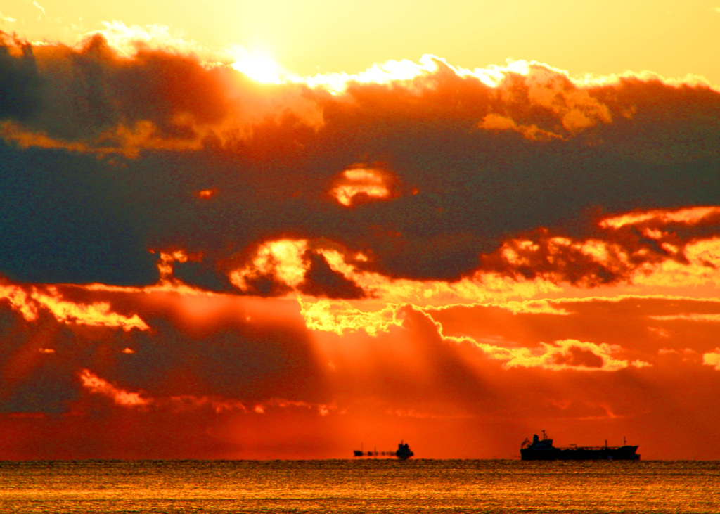 煙樹ケ浜の夕日