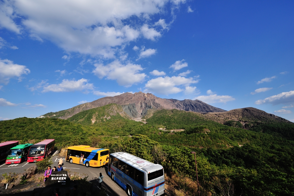 桜島にて
