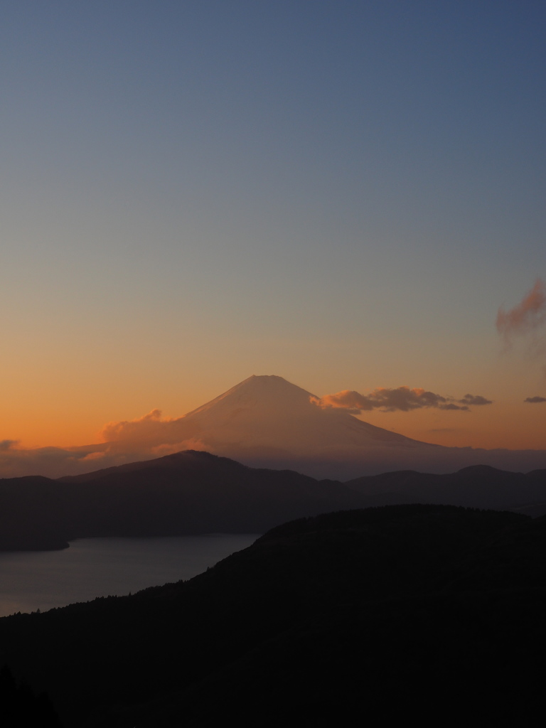 夕焼け富士山