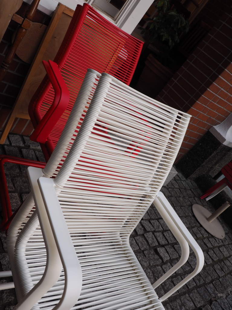 white & red