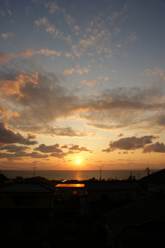 近所の夕日