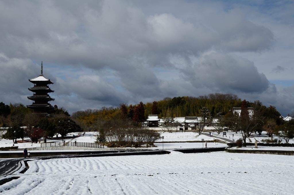 雪の備中国分寺