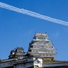 姫路城大天守保存修理完成記念ブルーインパルス祝賀飛行