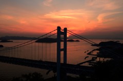 瀬戸大橋　夕暮れ