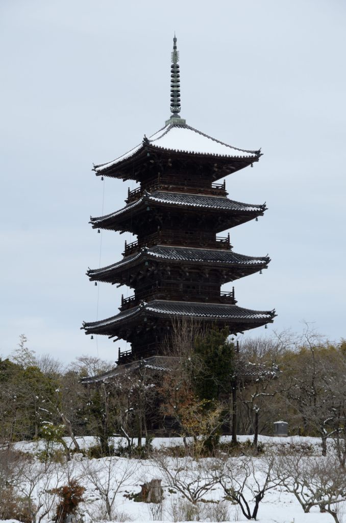 雪の備中国分寺