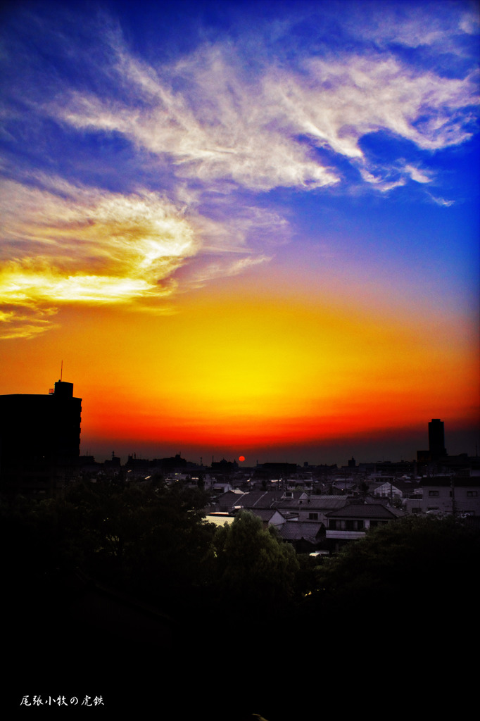 尾張の夕日