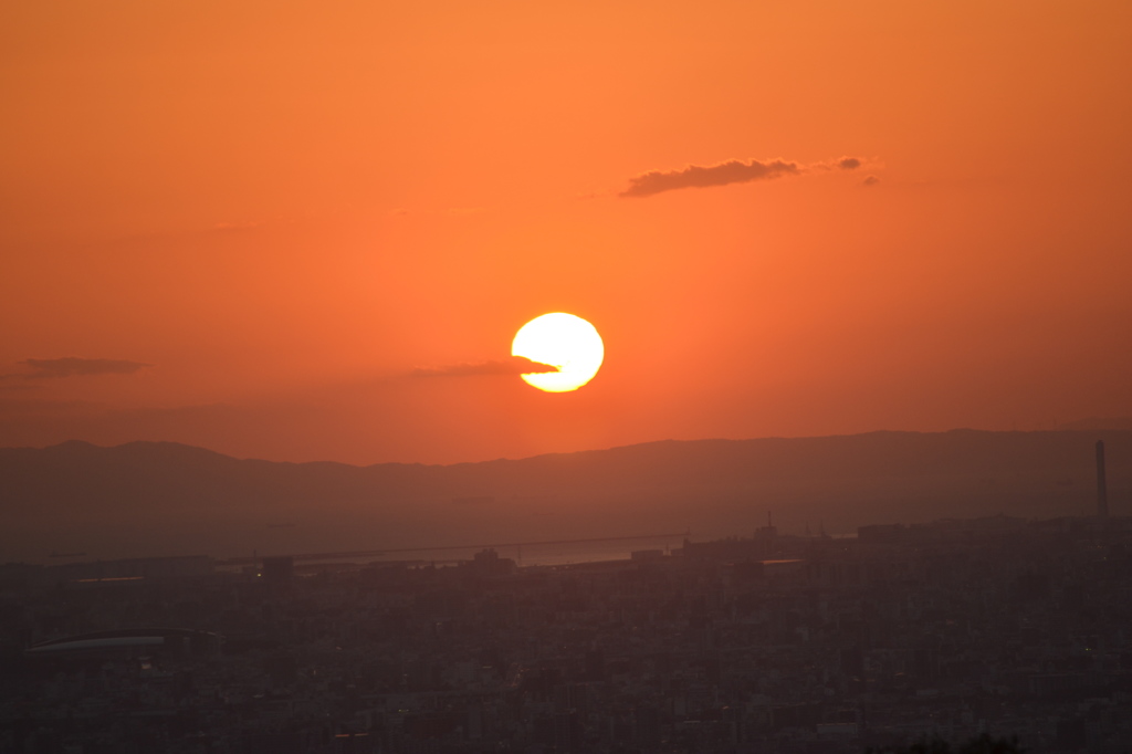 夕日と雲のコラボレーション