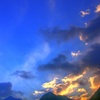 夕陽を浴びる鎌ヶ岳