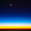 40,000ftからの夕焼けと地球照