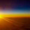 40,000ftからの夕焼け