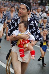山笠　父と子で参加