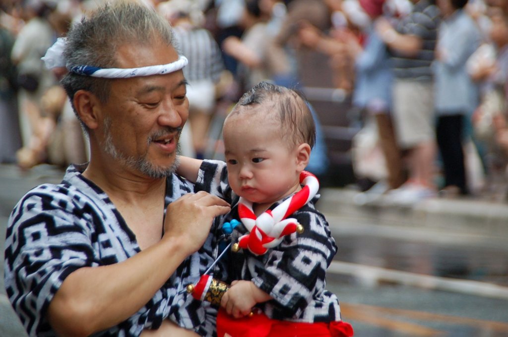 家族　山笠にて
