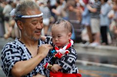 家族　山笠にて